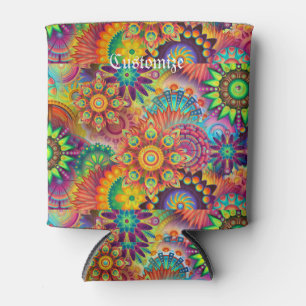 Porta-lata Hippie Groovy Techno Psychedelic Thunder_Cove