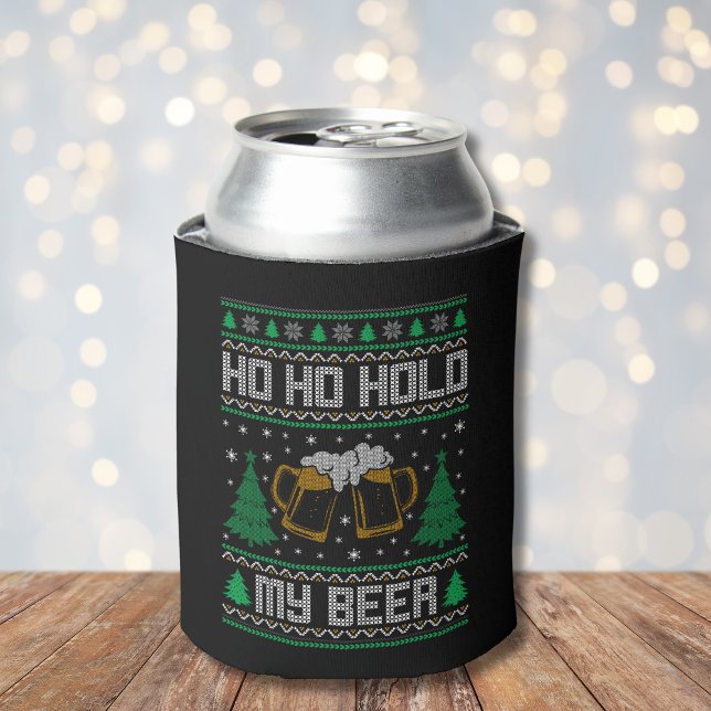Porta-lata Ho Ho Hold My Beer Funny Christmas  (Criador carregado)
