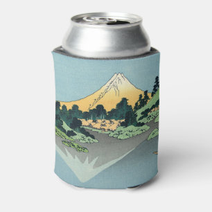 Porta-lata Hokusai Monte Fuji reflete no lago Kawaguchi