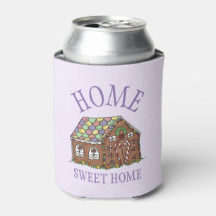 Porta-lata Home Sweet Home Gingerbird House Feriado Roxo