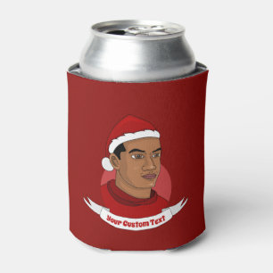 Porta-lata Homem com o chapéu de Papai Noel pode resfriar