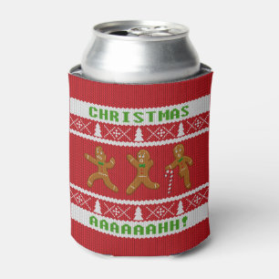 Porta-lata Homens de pão-de-espécie Scared do Natal camisol