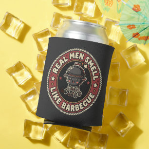 Porta-lata Homens de Verdade Cheiram como Churrasco e Fumaça