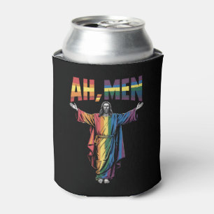 Porta-lata Homens Engraçados LGBT Orgulho gay Jesus Cristão