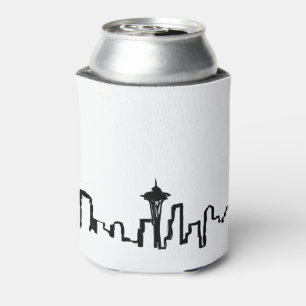 Porta-lata horizonte de Seattle a tinta preta