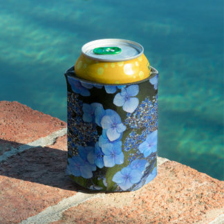 Porta-lata Hortênsia de Renda Azul Floral