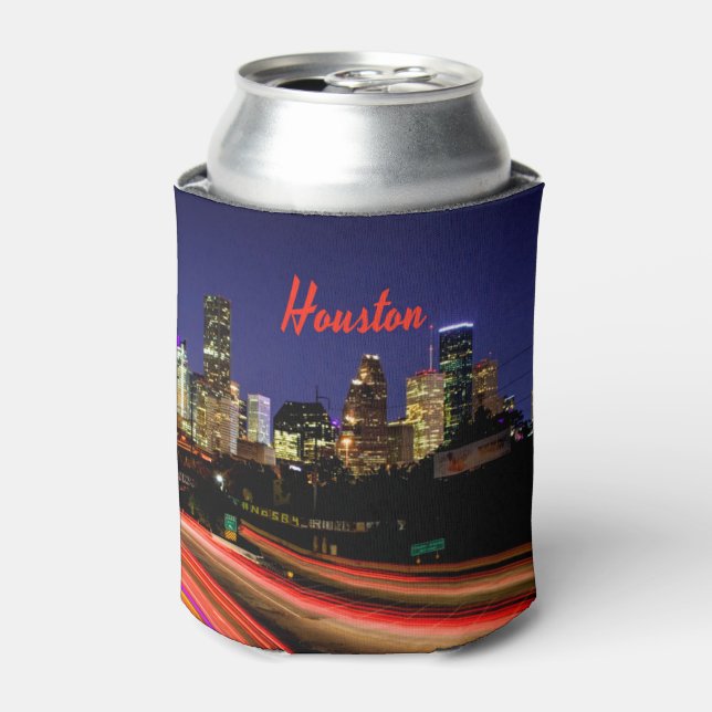 Porta-lata Houston Texas City Skyline (Can Front)