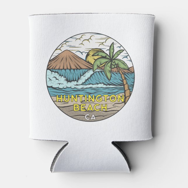 Porta-lata Huntington Beach California Vintage (Frente)