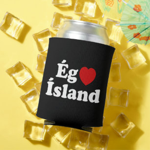 Porta-lata I Heart (Love) Islândia [Ég Elska Ísland] Islandês