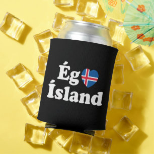 Porta-lata I Heart (Love) Islândia [Ég Elska Ísland] Islandês