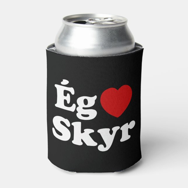 Porta-lata I Heart (Love) Skyr [Ég Elska Skyr] Islandês (Can Front)