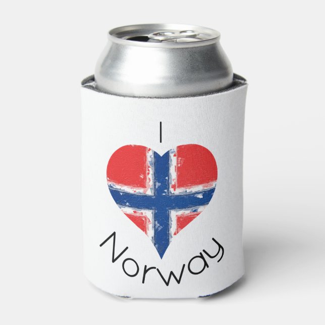 Porta-lata I Heart Norway Flag (Can Front)