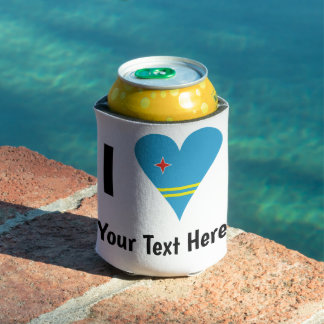 Porta-lata I Love (Aruba Heart Flag) Personalizado