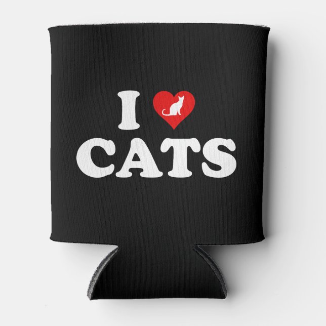 Porta-lata I Love (Heart) Cats (Frente)