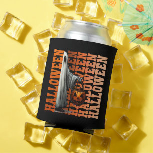Porta-lata Ideias de presentes de abóbora fantasma tipografia