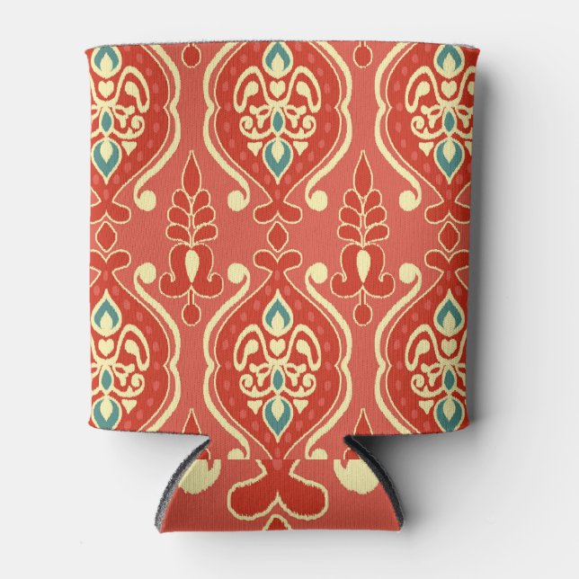 Porta-lata Ikat artesanal: Tecido de Boho Étnico (Frente)