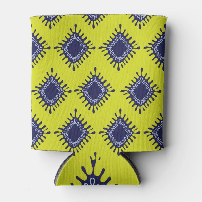 Porta-lata Ikat Tribal: Padrão Moderno Na moda. (Frente)