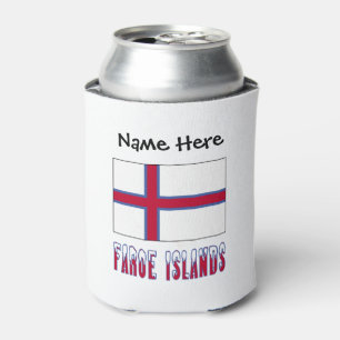 Porta-lata Ilhas Faroé Faroês Bandeira Preta Personaliz