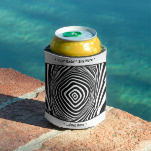 Porta-lata Illusão do estilo de dobra de tempo preto e branco