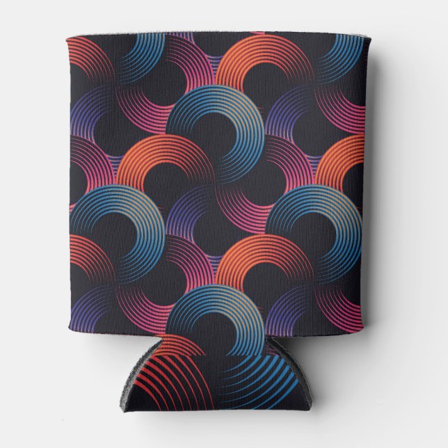 Porta-lata Ilusão óptica: anéis lineares metálicos. (Frente)