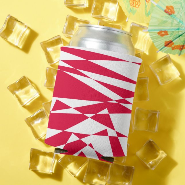 Porta-lata Ilusões de abstrato vermelho-branco (Verão in situ)