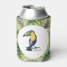 Porta-lata Ilustração de Aquarela Exótica do Toucan