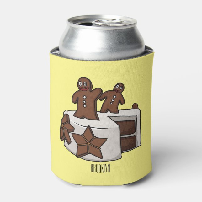 Porta-lata Ilustração de desenho animado de bolo de gengibre (Can Front)