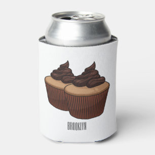 Porta-lata ilustração de desenho animado de cupcake