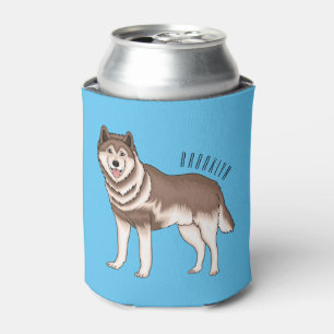 Porta-lata ilustração de desenho animado de husky siberiano