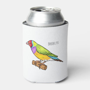 Porta-lata ilustração de desenho animado de pássaro finch gou