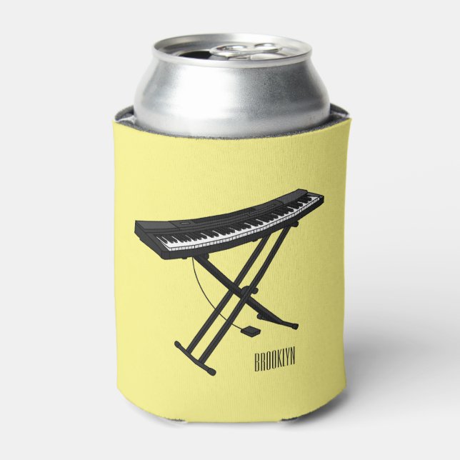 Porta-lata Ilustração de desenho de piano de teclado (Can Front)