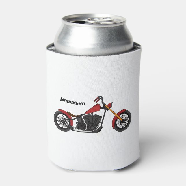 Porta-lata Ilustração de moto estilo Chopper (Can Front)
