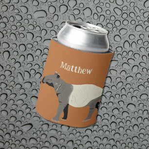 Porta-lata Ilustração de Tapir Malaio ou Asiático Personaliza