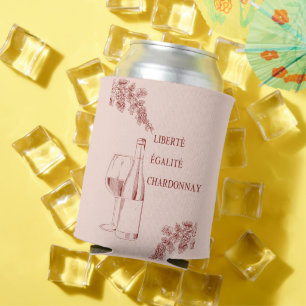 Porta-lata Ilustração de Vinho Engraçado Liberté Égalité Char