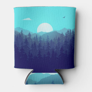 Porta-lata Ilustração de Vintage do Sunrise Forest