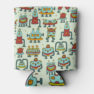 Porta-lata Ilustração do padrão de imagem de Aliens robôs