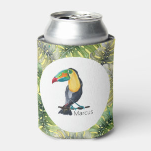 Porta-lata Ilustração Exótica em Aquarela de Tucano