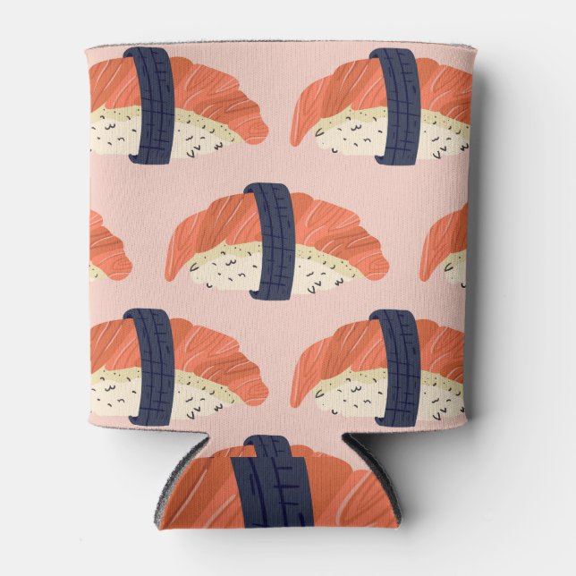 Porta-lata Ilustração Sem Saída de Sushi Comida Japonesa (Frente)