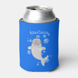 Porta-lata Imagem de desenho animado de bolhas de narvais fel