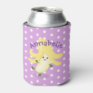 Porta-lata Imagem de desenho animado roxo de banana-kawaii