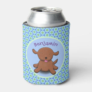 Porta-lata Imagem de desenho azul de cachorro feliz e giro