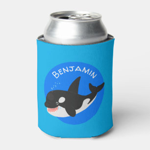 Porta-lata Imagem engraçada de desenhos animados de orca,
