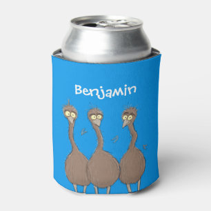 Porta-lata Imagem engraçada do desenho animado emu trio aust