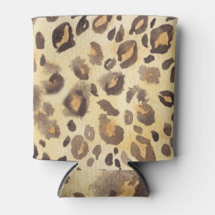 Porta-lata Imitação da pele do leopardo, abstrato de aquarela