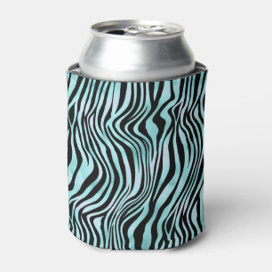Porta-lata Impressão Animal Azul Brilhante Pele de Zebra Turq