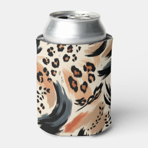 Porta-lata Impressão de animal exótico pintado abstrato leopa