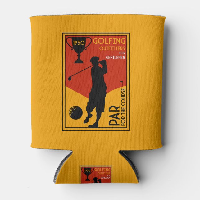 Porta-lata impressão de Golfe Clássico de 1930 (Frente)