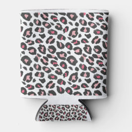 Porta-lata Impressão leopardo, impressão de guepardas, rosa, 