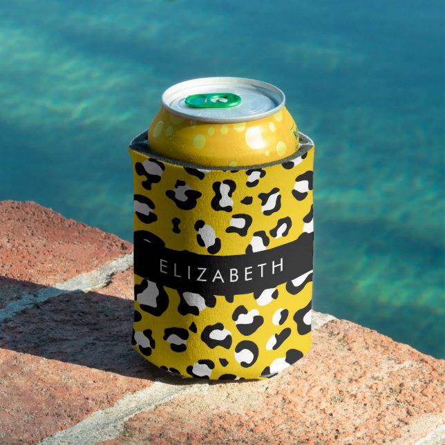 Porta-lata Impressão Leopardo, Manchas, Leopardo Amarelo, Seu (Piscina in situ)