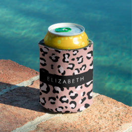 Porta-lata Impressão Leopardo, Manchas, Leopardo Rosa, Seu No